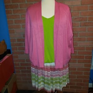 Hot Pink, Lime Green and White Lane Bryant Outfit